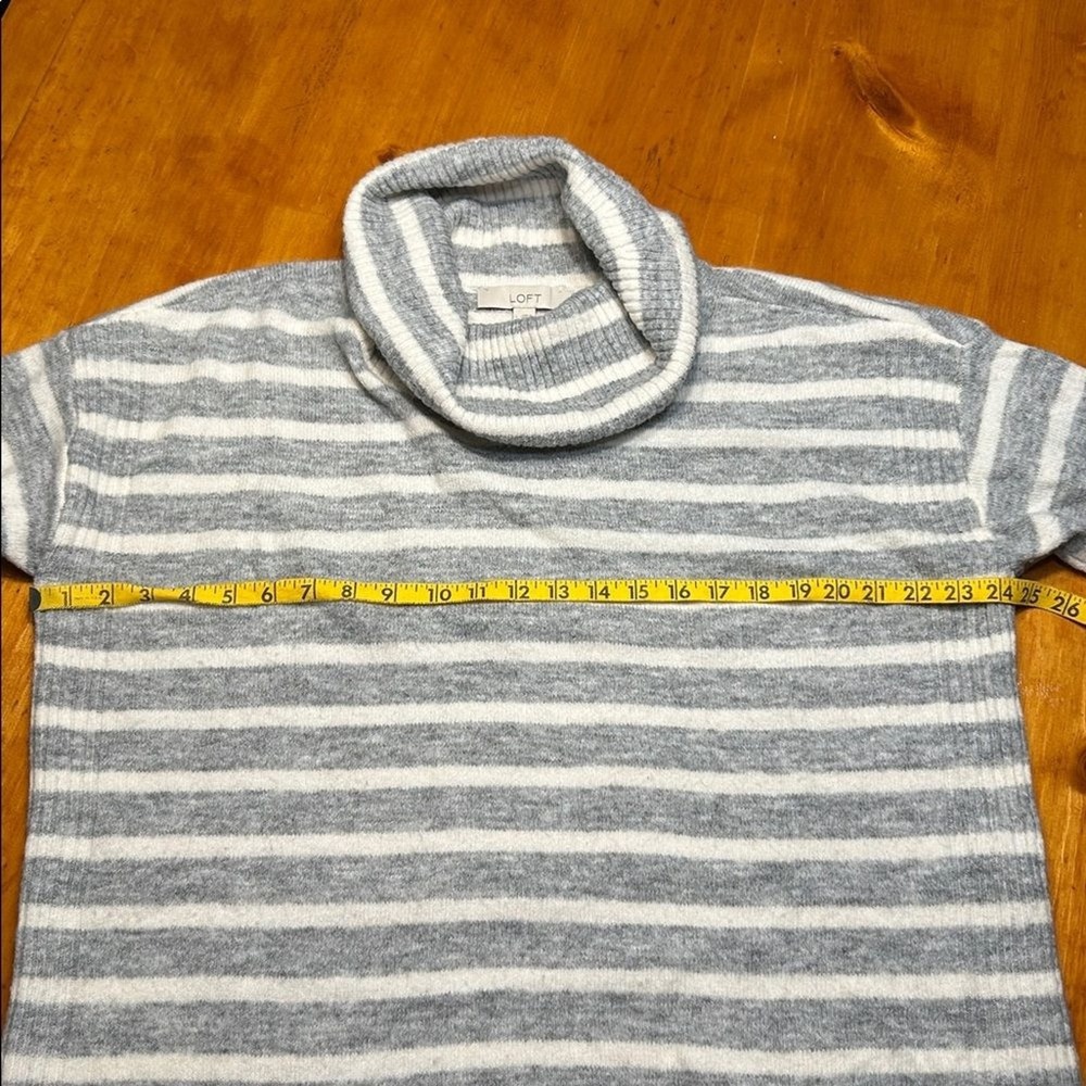 Loft Nautical Preppy Cottagecore Striped Cowl Neck Sweater Long Sleeve Knit - Picture 5 of 9